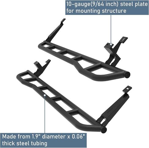 Hooke Road Cayenne Runing Board Nerf Bars for 2003-2010 Porsche Cayenne 955/957, Slider Rocker Guards with Kick-Out for Rock Crawling in Saudi Arabia