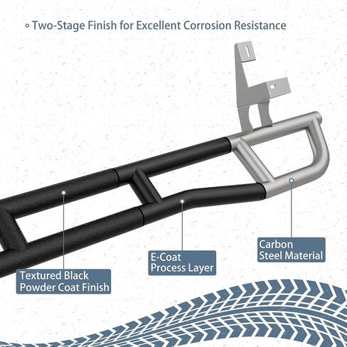 Hooke Road Cayenne Runing Board Nerf Bars for 2003-2010 Porsche Cayenne 955/957, Slider Rocker Guards with Kick-Out for Rock Crawling in Saudi Arabia