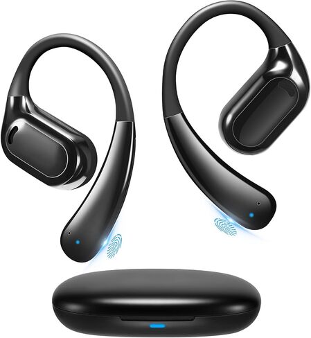 Open-Ear Earbuds VG336 Pocket Size Conduction Headphones Snug Fit & Powerful Bass Wireless Earbuds, Bluetooth 5.3 Touch Control Open-Ear Headphones-White in Saudi Arabia