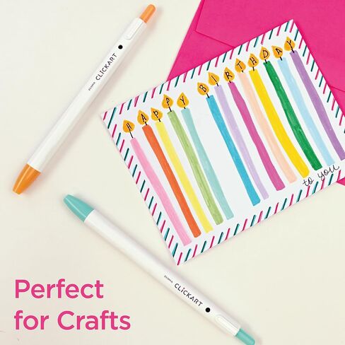 قلم تحديد Zebra Pen ClickArt قابل للسحب، نقطة دقيقة، 0.6 مم، ألوان متنوعة في أعماق البحار، 6 عبوات؛ 69026 in Kuwait