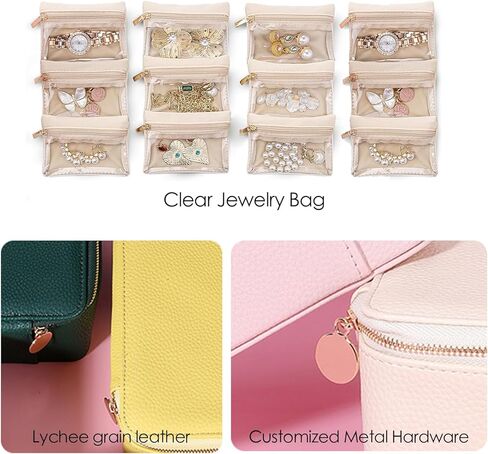 Portable Jewelry Organizer Box for Women - 12 Compartments Travel Jewelry Case, Jewelry Storage Organizer for Earrings Rings Necklaces, Small Jewelry Travel Organizer (Green) in Saudi Arabia