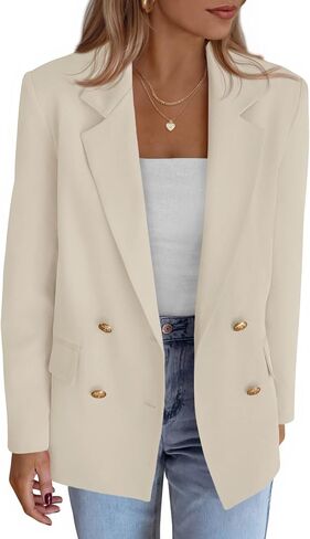 Kirundo Blazers for Women Business Casual 2025 Fall Long Sleeve Double Breadted Open Front Work Sup in Saudi Arabia