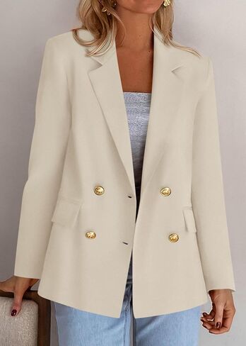 Kirundo Blazers for Women Business Casual 2025 Fall Long Sleeve Double Breadted Open Front Work Sup in Saudi Arabia