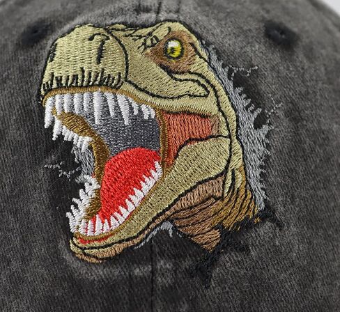 Dinosaur Kids Hat for Boys Girls Ages 3-10, Cute Adjustable Embroidery Cotton Animal Baseball Cap in Saudi Arabia