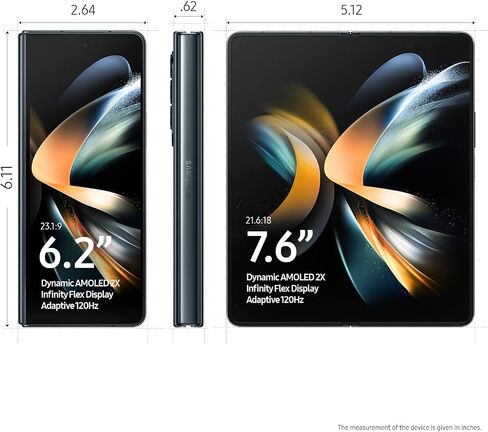 SAMSUNG Galaxy Z Fold 4 Cell Phone, Factory Unlocked Android Smartphone, 512GB, Flex Mode, Hands Free Video, Multi Window View, Foldable Display, S Pen Compatible, US Version, 2022, Beige in Saudi Arabia