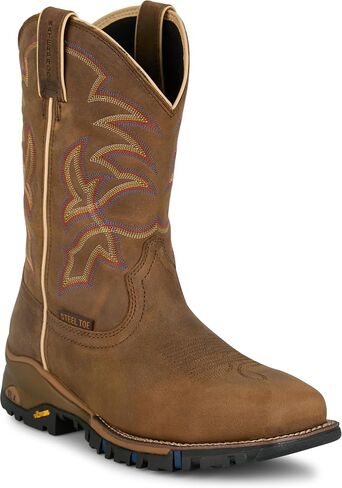 Tony Lama Roustabout Men's Industrial Work Boots - Durable Leather, Slip-Resistant, Steel Toe, Comfort Fit in Saudi Arabia