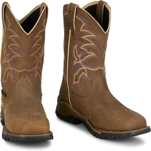 Tony Lama Roustabout Men's Industrial Work Boots - Durable Leather, Slip-Resistant, Steel Toe, Comfort Fit in Saudi Arabia