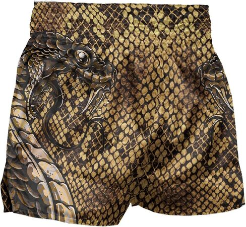 Men's Snake Skin Muay Thai Boxing Shorts Gold Viper Sports Trunks in Saudi Arabia