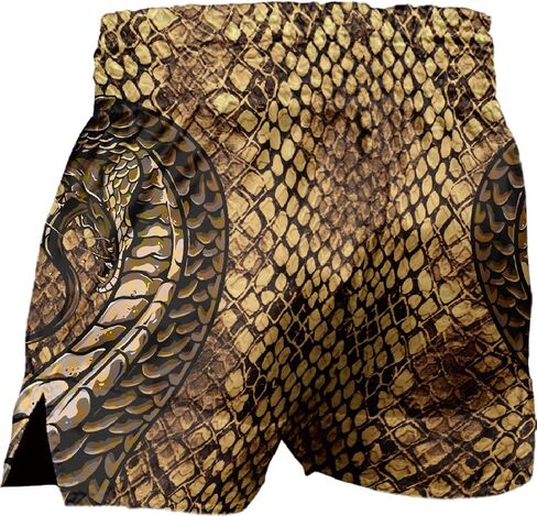 Men's Snake Skin Muay Thai Boxing Shorts Gold Viper Sports Trunks in Saudi Arabia