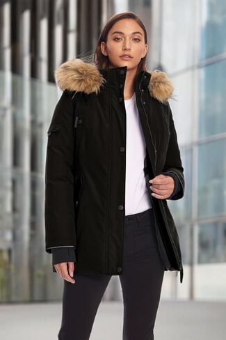 Alpine North Glacier Women’s Vegan Down Winter Coat with Faux Fur Fruck in Saudi Arabia