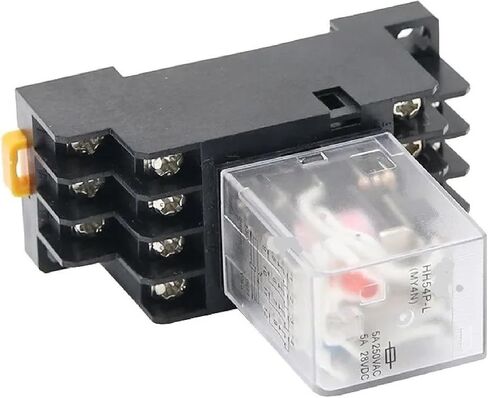 MY4NJ Electromagnetic Power Relay with Socket, AC/DC 12V-380V, 4PDT 14 Pin, DIN Rail Mount, LED Indicator, 5A 240VAC Rating (36V DC) in Saudi Arabia