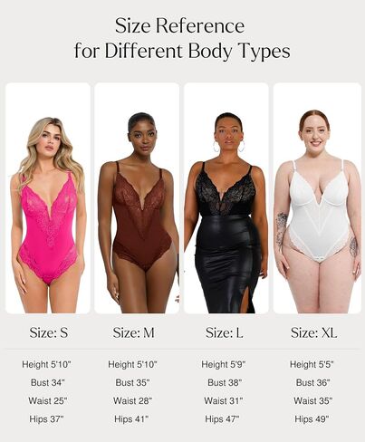 Popilush Shapewear Bodysuits for Women Lace Corset Tops Tummy Control V Neck Sleeveless Body Suit Thongs in Saudi Arabia