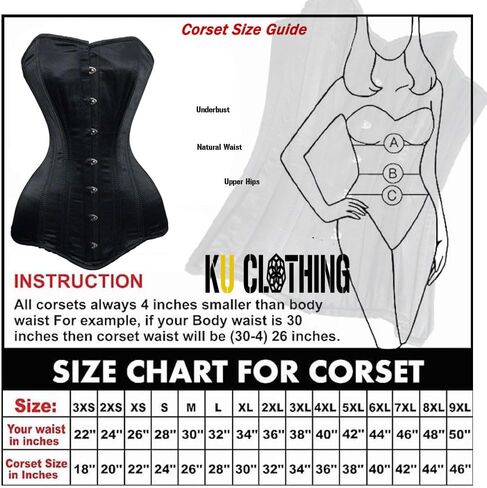 Satin Overbust Corset Top for Women – Steel Boned Cincher Lingerie, Push Up Bustier, Plus Size Shapewear in Saudi Arabia