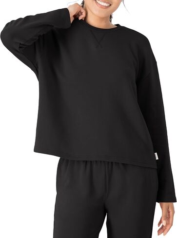 Hanes Originals French Terry Pullover, Cropped Crewneck Sweatshirt for Women, Comfywear Loungewear in Saudi Arabia