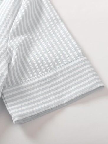 Latuza Women's Cotton Seersucker Pajama Tops Soft Button Down Sleep Shirt in Kuwait