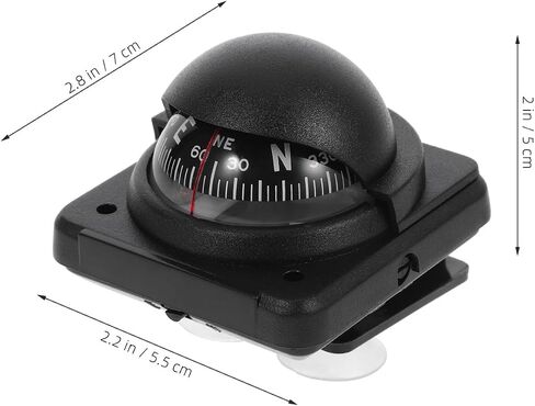 VOSAREA Car Compass Portable Automotive Compass Ball with Declination for Accurate Navigation Cars Boats and Trucks for Reliable Direction Guidance in Saudi Arabia