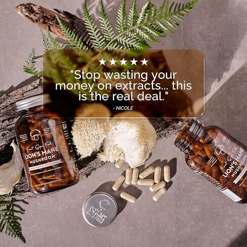 كبسولات الفطر Man's Mane | نمت الأسترالي | WH96 كلمات 697 FORMALESOLE FOOD | الطيف الكامل | تجميد تجميد | 120 كبسولات in Saudi Arabia