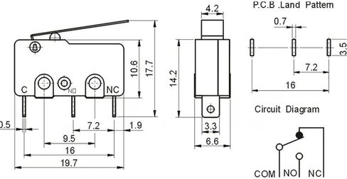 KW11-3Z Micro Switch ، مفتاح براعة 3 دبوس ، أسود ، تصنيف 5A 250V ، تصميم مقبض مستقيم ، 10 حزمة (100pcs) in Saudi Arabia