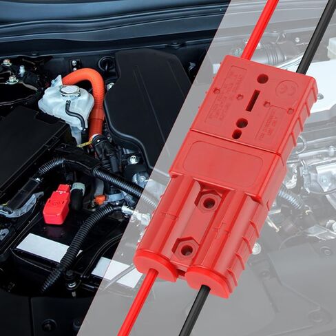 6pcs 50a بطارية توصيل/موصل قطع الاتصال ، 6-12 كابلات Gauge Anderson Flud for Winch ، Auto ، RV ، Truck Wiring (Red) in Kuwait