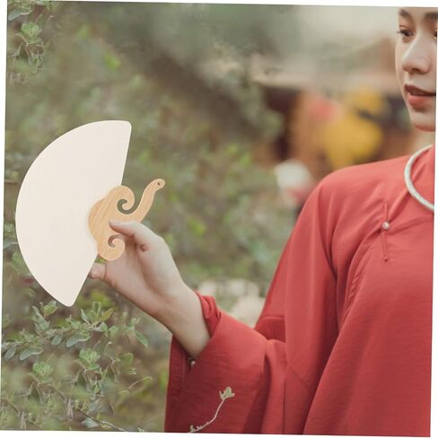 Holibanna Paddle Fans Handheld Paper Fans Fabric Party Bridal Fiesta Hand Fans Bulk Wedding Hand Fans for Wedding Unpainted Large Guests Handmade Kit Weddings Dancing Church Fan Wood in Saudi Arabia