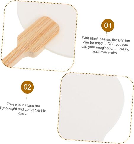 Holibanna Paddle Fans Handheld Paper Fans Fabric Party Bridal Fiesta Hand Fans Bulk Wedding Hand Fans for Wedding Unpainted Large Guests Handmade Kit Weddings Dancing Church Fan Wood in Saudi Arabia