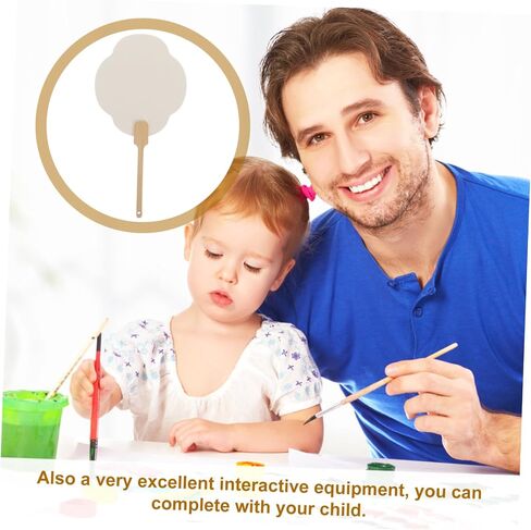 Holibanna Paddle Fans Handheld Paper Fans Fabric Party Bridal Fiesta Hand Fans Bulk Wedding Hand Fans for Wedding Unpainted Large Guests Handmade Kit Weddings Dancing Church Fan Wood in Saudi Arabia