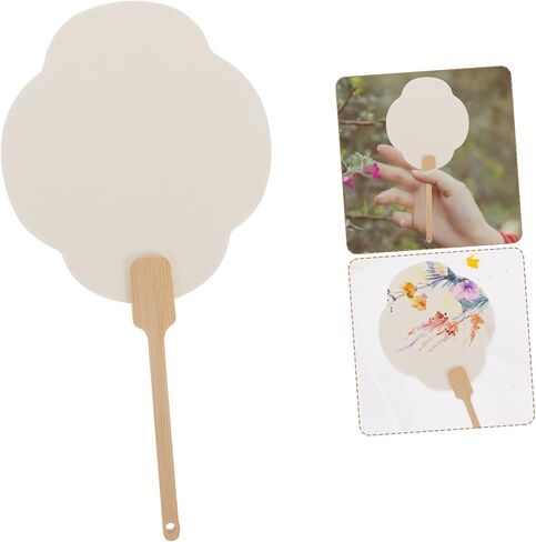 Holibanna Paddle Fans Handheld Paper Fans Fabric Party Bridal Fiesta Hand Fans Bulk Wedding Hand Fans for Wedding Unpainted Large Guests Handmade Kit Weddings Dancing Church Fan Wood in Saudi Arabia