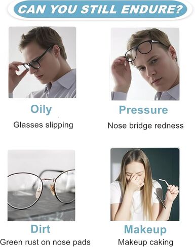 Adhesive Nose Pads for Glasses Anti Slip,30Pack Clear Stick On Silicone Nose Pads for Eyeglasses Sunglasses,0.75inch NoseGrips for Glasses Anti Slip,Translucent. in Kuwait