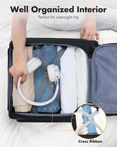Lekebobor Underseat حمل أمتعة مع عجلات الدوار ، حقيبة Softside 16 بوصة مع غلاف قابل للفصل ، طيران سفر خفيفة الوزن معتمدة للرجال نساء ، أسود in Kuwait