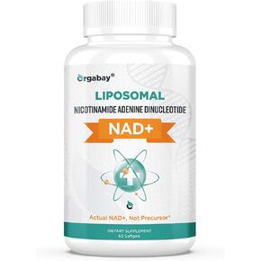 Orgabay Liposomal NAD+ Supplement 500 mg, High Absorption, Boost NAD+ with TMG 250 mg, Actual NAD Plus More Efficient Than Nicotinamide Riboside, Support Cellular Energy, Healthy Aging | 60 Softgels in Kuwait
