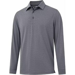 MICHEL ROUEN Mens Golf Shirts with Collard Dry fit Performance Heather Casual Activewear Long Sleeve Golf Polo Shirts for Men in Kuwait