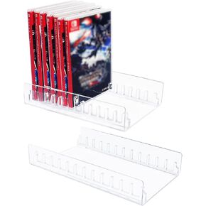 Acrylic switch game case holder，video game storage Organizer Stand Compatible with nintendo switch game holder, Upgraded Switch Game Display Holder Fits up to 12 Games Box ,Two packs can hold 24 games in Kuwait