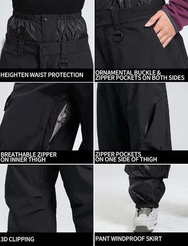 GSOU SNOW Mens Snow Pants Womens Baggy Snowboarding Ski Pant Loose Waterproof Windproof Insulated Outdoor Sport in Kuwait