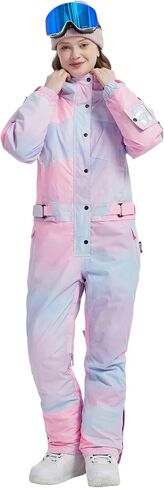 Womens One Piece Ski Suit Colorful Snowboard Snowsuits Jumpsuits Waterproof Hooded Warm Jackets Winter Outdoor in Saudi Arabia