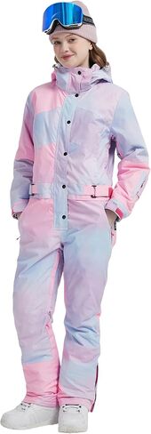 Womens One Piece Ski Suit Colorful Snowboard Snowsuits Jumpsuits Waterproof Hooded Warm Jackets Winter Outdoor in Saudi Arabia