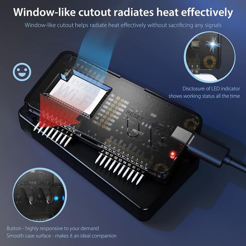 حافظة حماية HCJYC للوحة تطوير Flipper Zero Wi-Fi V1 ESP32-S2، ملحقات متوافقة مع لوحة Flipper Zero WiFi Dev - أخضر مع لون رمادي in Kuwait