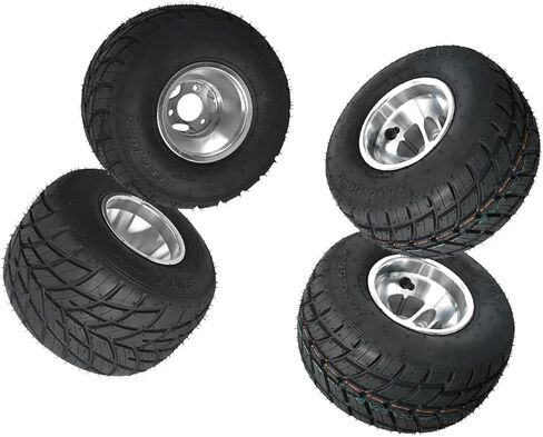 الأمامية 10x4.50-5 والخلفية 11x7.10-5 إطارات سباق الكارت مجموعة من 4 ، إطارات المطر من 3 طوابق 50 ملم ، إطارات عجلات من 4 طوابق لتراجع ترايك ATV Quad Mini Buggy Mown Mower Scooter Karting in Kuwait