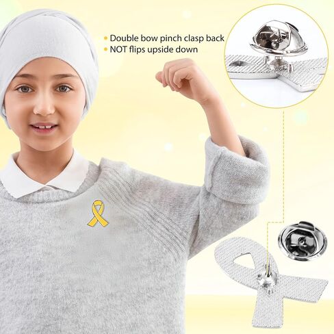 12 Pairs Childhood Cancer Awareness Socks Bulk Casual Sport Socks with Yellow Ribbon Lapel Pins Accessories for Survivor Fighter Support Gifts Charity Fundraiser Public Event in Saudi Arabia