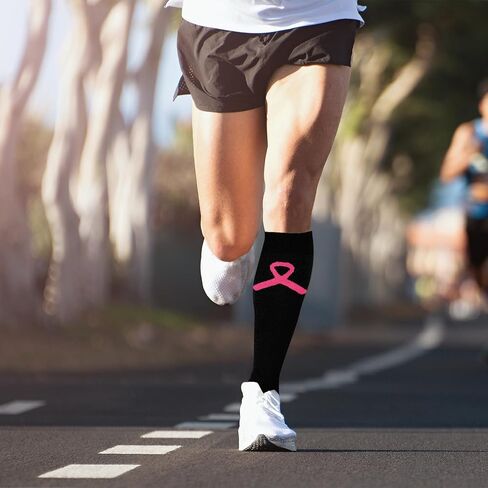 YLOLUL Breast Cancer Awareness Socks Football Knee High Calf Socks Soccer Athletic Accessories for Men Women Volunteer in Kuwait