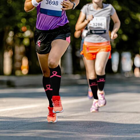 YLOLUL Breast Cancer Awareness Socks Football Knee High Calf Socks Soccer Athletic Accessories for Men Women Volunteer in Kuwait