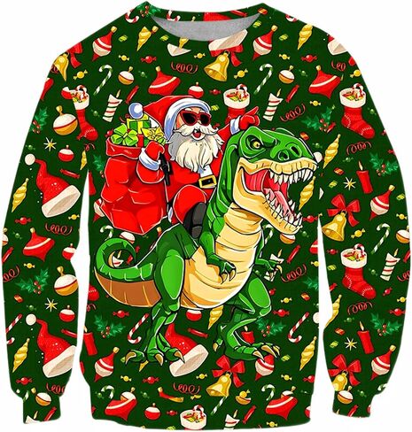 Kids Christmas Ugly Sweatshirt Boys Girls Funny 3D Graphic Xmas Pullover Long Sleeve Jumper Shirts Size 3-14T in Kuwait