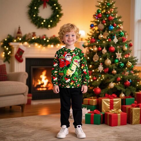 Kids Christmas Ugly Sweatshirt Boys Girls Funny 3D Graphic Xmas Pullover Long Sleeve Jumper Shirts Size 3-14T in Kuwait