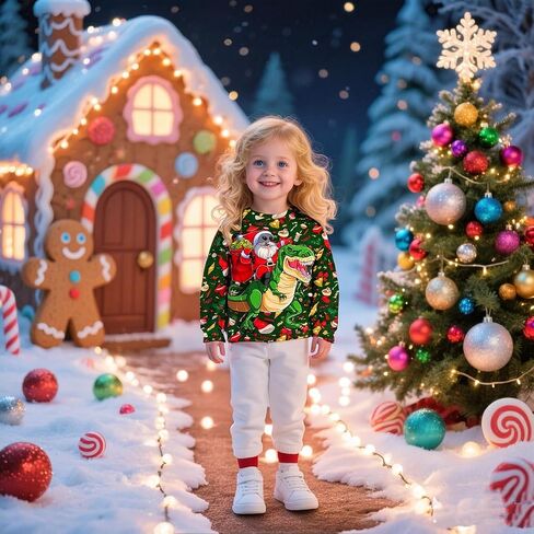 Kids Christmas Ugly Sweatshirt Boys Girls Funny 3D Graphic Xmas Pullover Long Sleeve Jumper Shirts Size 3-14T in Kuwait