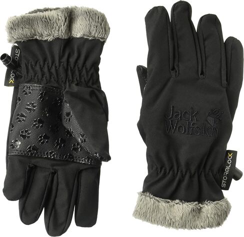 Jack Wolfskin Softshell High Loft Kid القفازات المعزولة للرياح المعزولة ، الأسود ، الحجم 152 (11-12) in Saudi Arabia
