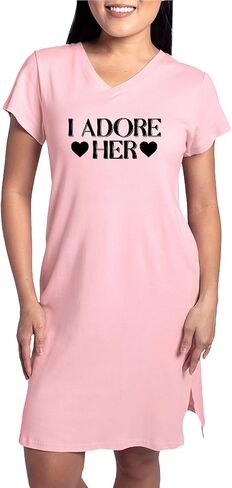 CafePress I Adore Her Women's Nightshirt, Soft Long Pajama Shirt, Cotton PJs/Pyjamas in Saudi Arabia