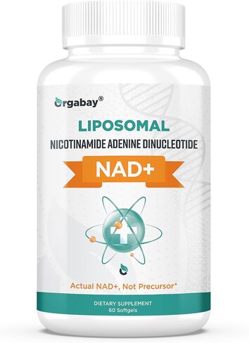 Orgabay Liposomal NAD+ Supplement 500 mg, High Absorption, Boost NAD+ with TMG 250 mg, Actual NAD Plus More Efficient Than Nicotinamide Riboside, Support Cellular Energy, Healthy Aging | 60 Softgels in Kuwait