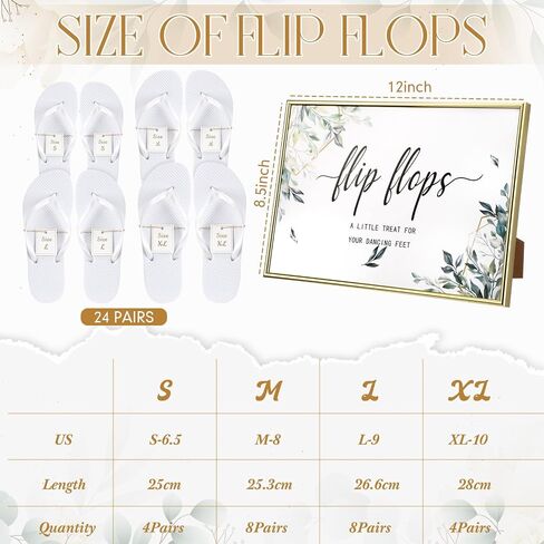 Geyoga 24 Pairs Wedding Flip Flops Bulk for Guest Slippers with Wedding Sign, Bags and Storage Box for Pool Beach Party in Saudi Arabia