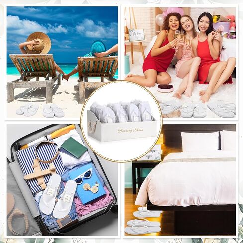 Geyoga 24 Pairs Wedding Flip Flops Bulk for Guest Slippers with Wedding Sign, Bags and Storage Box for Pool Beach Party in Saudi Arabia