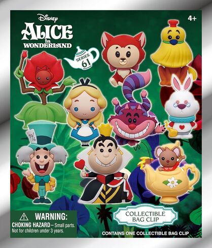 Disney Alice in Wonderland 3D Foam Bag Clip ، Series 2 | مجموعة من 24 in Saudi Arabia