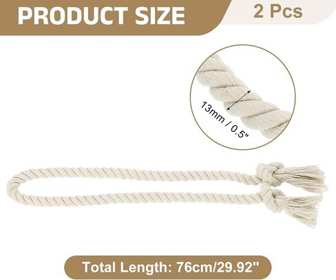 uxcell 2pcs حبل الستار tiebacks ، 30 "البوليستر شرابة الستائر الستائر Holdbacks تعادل منسوجة يدويا لديكور المكتب المنزلي ، البيج in Saudi Arabia